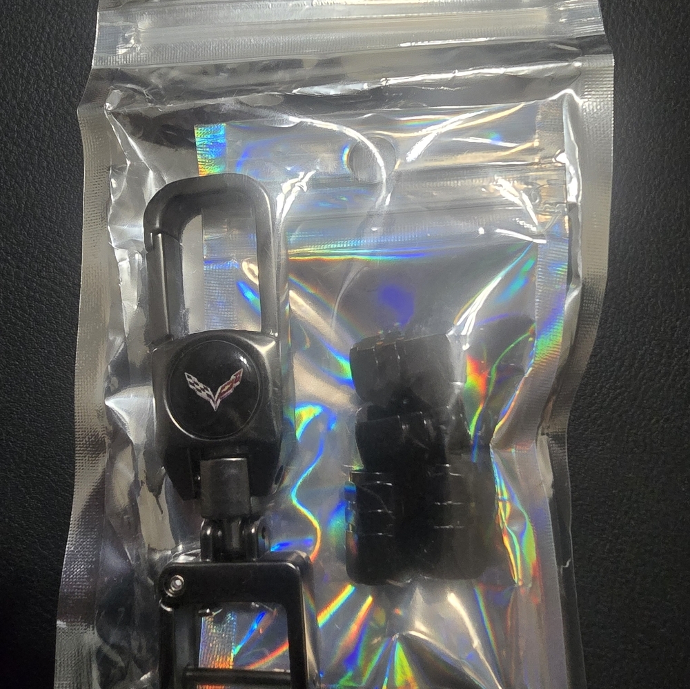 TRD Keychain with Black Valve Caps